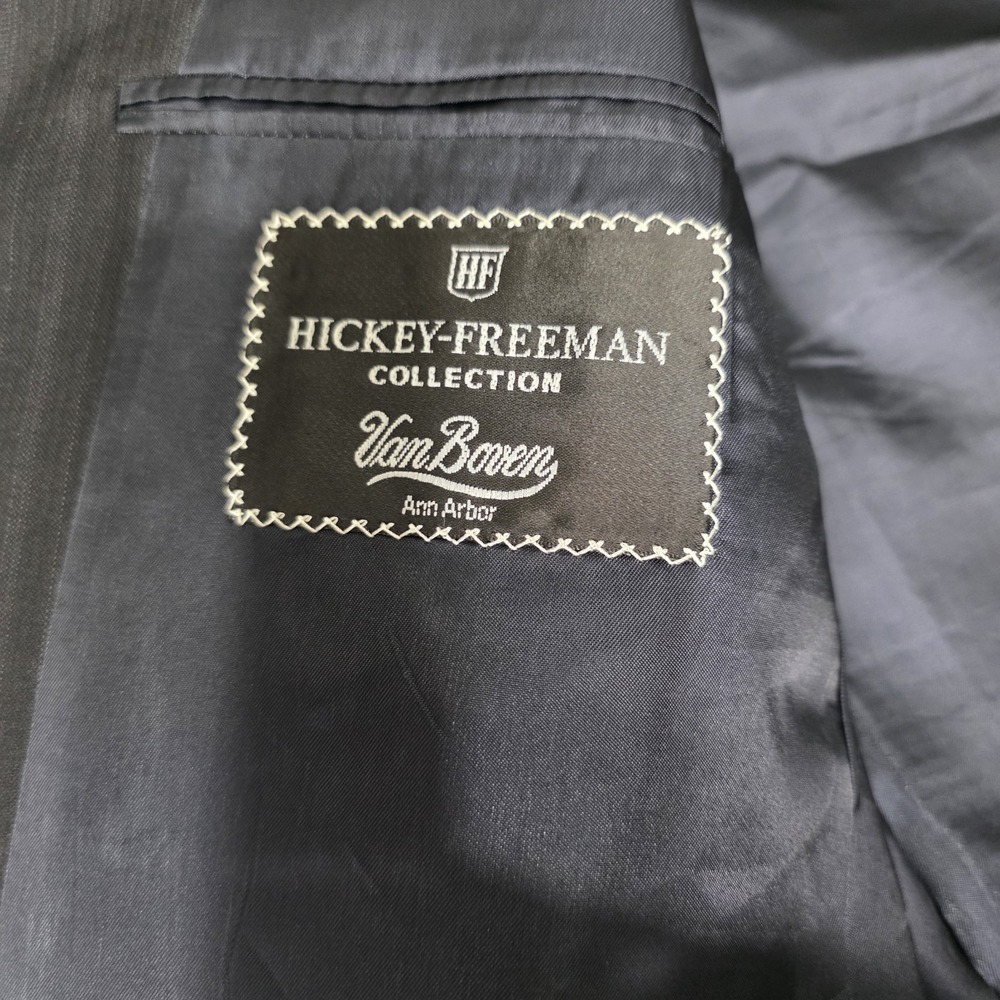 Hickey Freeman Loro Piana Navy Blue Diplomat 100% Wool Tasmanian 120s Blazer 42R - Picture 9 of 15